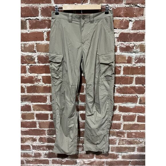 REI Pants Mens Medium/32L Beige Nylon Cargo Stretch Waist Hiking Outdoor - Picture 1 of 3